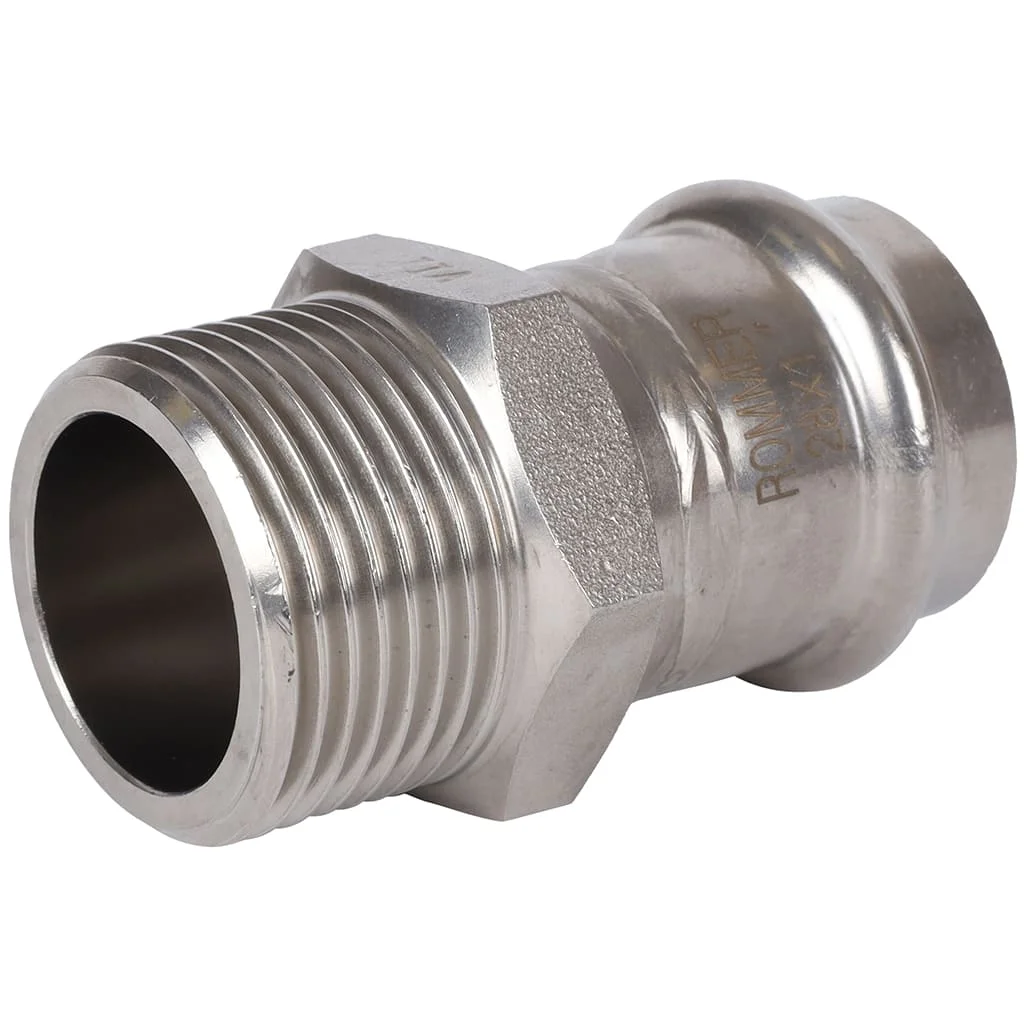 ROMMER RSS-0021-000281 ROMMER Переходник-НР, 28х1, из нержавеющей стали прессовой ROMMER RSS-0021-000281 ROMMER Переходник-НР, 28х1, из нержавеющей стали прессовой