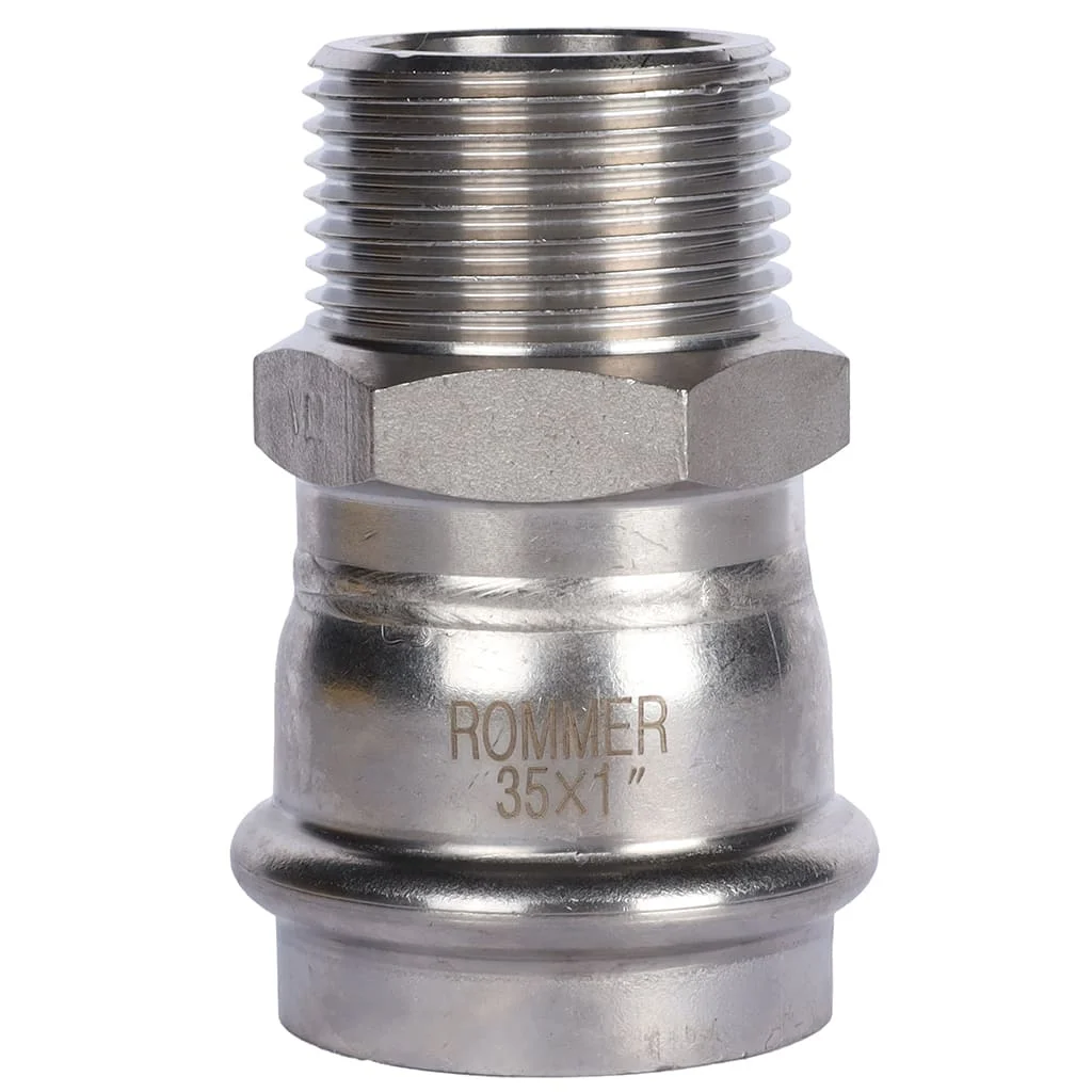 ROMMER RSS-0021-000351 ROMMER Переходник-НР, 35х1, из нержавеющей стали прессовой ROMMER RSS-0021-000351 ROMMER Переходник-НР, 35х1, из нержавеющей стали прессовой
