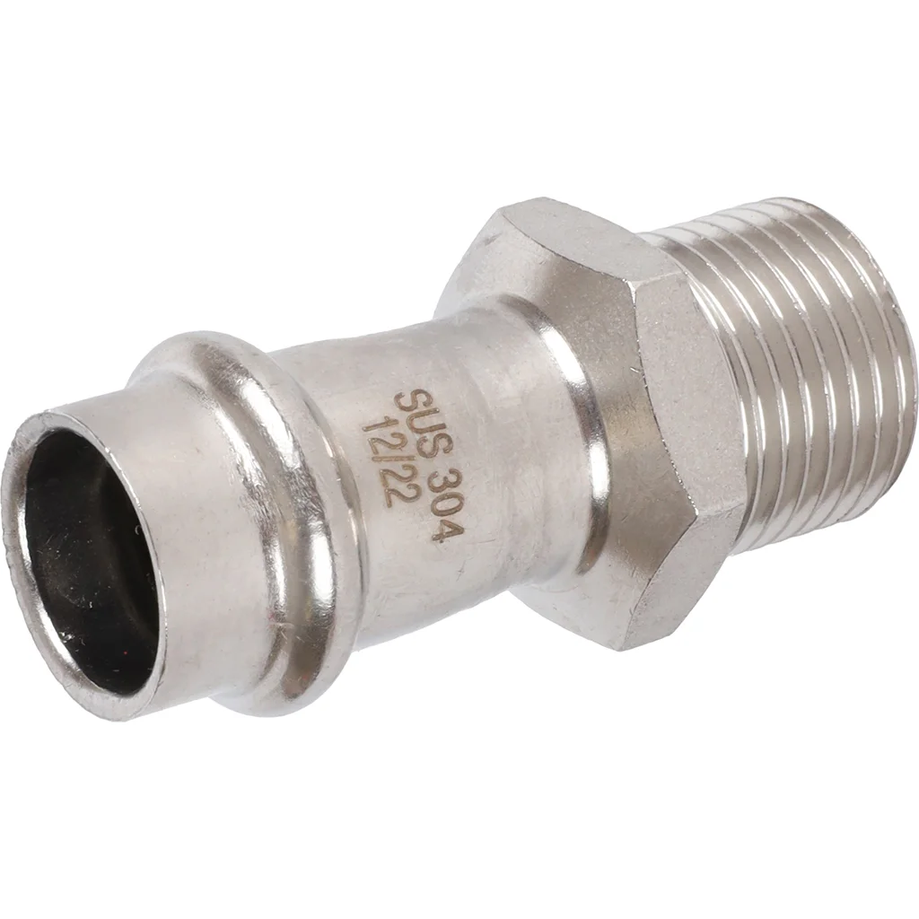 ROMMER RSS-0021-001512 ROMMER Переходник-НР, 15х1/2, из нержавеющей стали прессовой ROMMER RSS-0021-001512 ROMMER Переходник-НР, 15х1/2, из нержавеющей стали прессовой