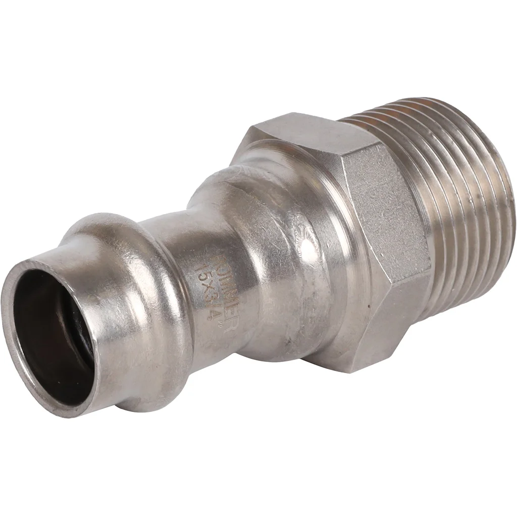 ROMMER RSS-0021-001534 ROMMER Переходник-НР, 15х3/4, из нержавеющей стали прессовой ROMMER RSS-0021-001534 ROMMER Переходник-НР, 15х3/4, из нержавеющей стали прессовой