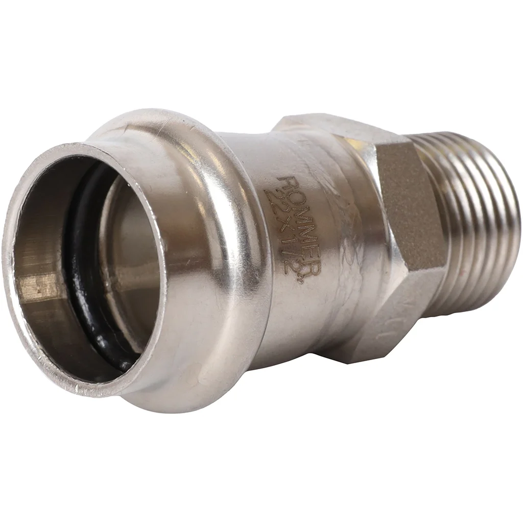 ROMMER RSS-0021-002212 ROMMER Переходник-НР, 22х1/2, из нержавеющей стали прессовой ROMMER RSS-0021-002212 ROMMER Переходник-НР, 22х1/2, из нержавеющей стали прессовой