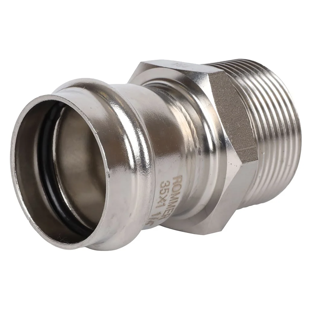 ROMMER RSS-0021-035114 ROMMER Переходник-НР, 35х1 1/4, из нержавеющей стали прессовой ROMMER RSS-0021-035114 ROMMER Переходник-НР, 35х1 1/4, из нержавеющей стали прессовой