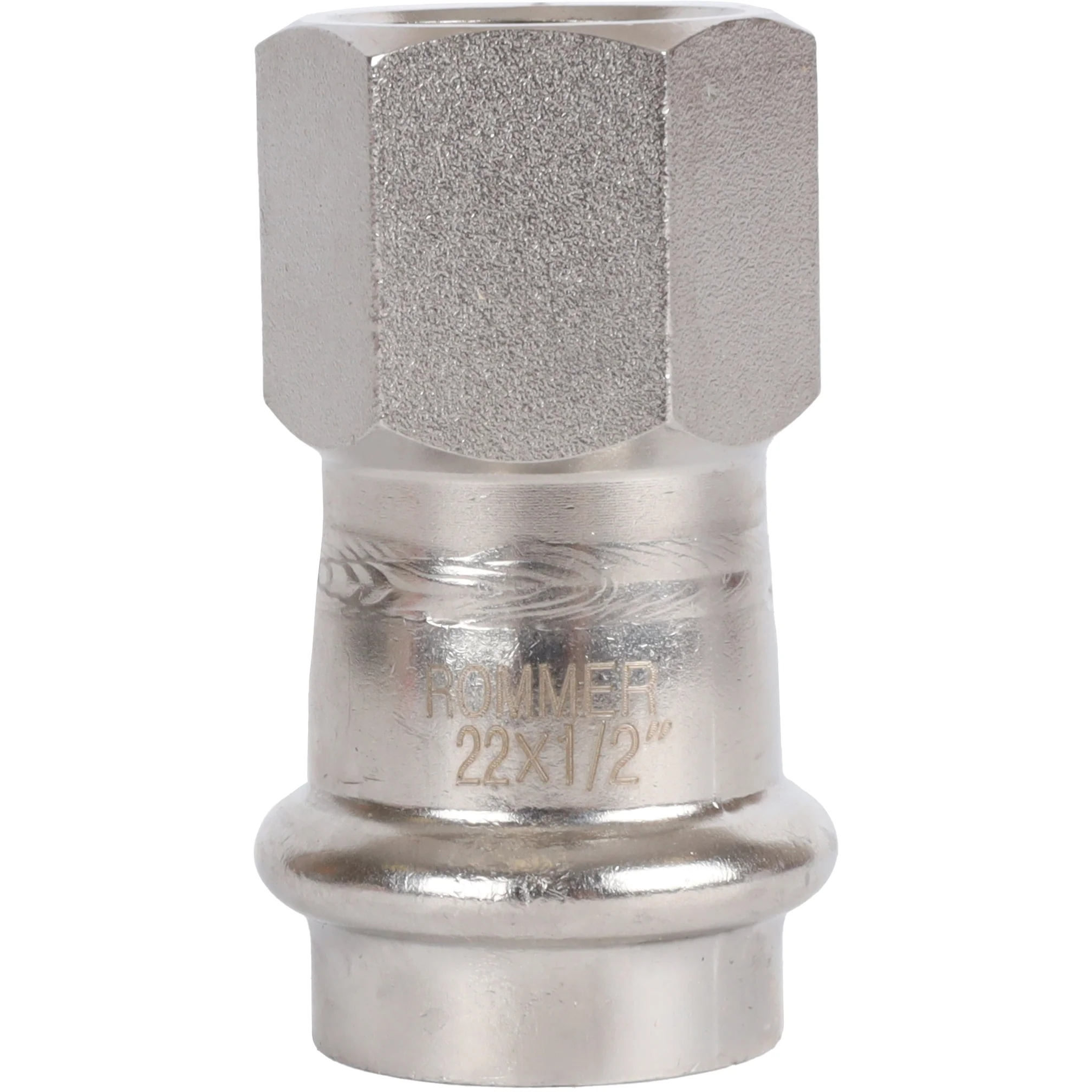 ROMMER RSS-0022-002212 ROMMER Переходник-ВР, 22х1/2, из нержавеющей стали прессовой ROMMER RSS-0022-002212 ROMMER Переходник-ВР, 22х1/2, из нержавеющей стали прессовой