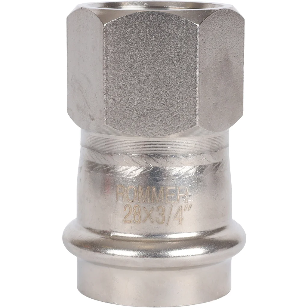 ROMMER RSS-0022-002834 ROMMER Переходник-ВР, 28х3/4, из нержавеющей стали прессовой ROMMER RSS-0022-002834 ROMMER Переходник-ВР, 28х3/4, из нержавеющей стали прессовой