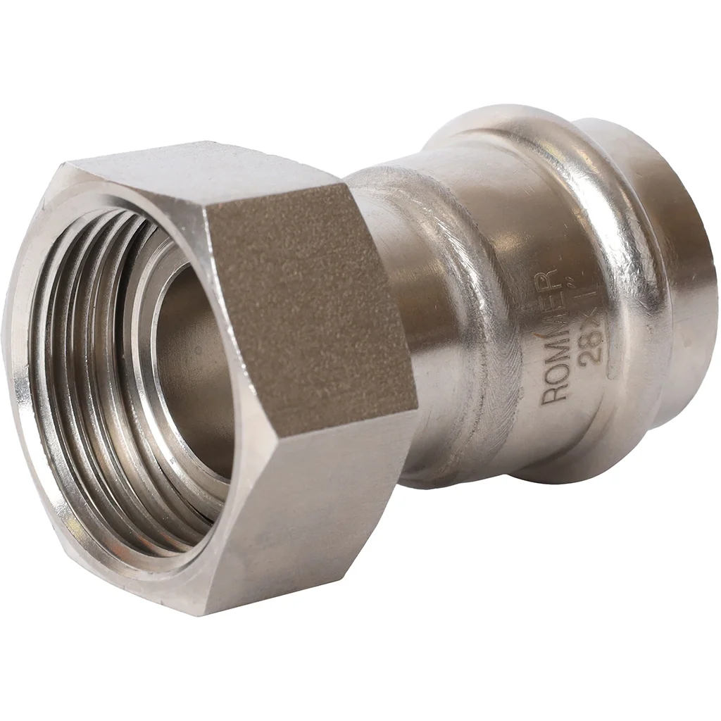ROMMER RSS-0026-000281 ROMMER Переходник с накидной гайкой-ВР, 28х1, из нержавеющей стали прессовой ROMMER RSS-0026-000281 ROMMER Переходник с накидной гайкой-ВР, 28х1, из нержавеющей стали прессовой