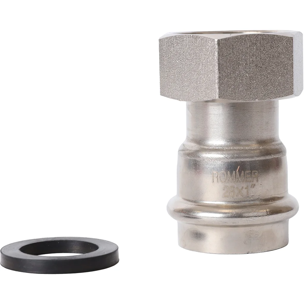 ROMMER RSS-0026-000281 ROMMER Переходник с накидной гайкой-ВР, 28х1, из нержавеющей стали прессовой ROMMER RSS-0026-000281 ROMMER Переходник с накидной гайкой-ВР, 28х1, из нержавеющей стали прессовой
