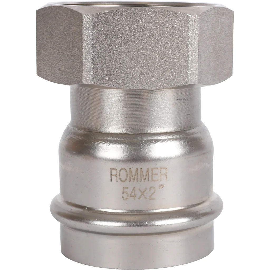 ROMMER RSS-0026-000542 ROMMER Переходник с накидной гайкой-ВР, 54х2, из нержавеющей стали прессовой ROMMER RSS-0026-000542 ROMMER Переходник с накидной гайкой-ВР, 54х2, из нержавеющей стали прессовой