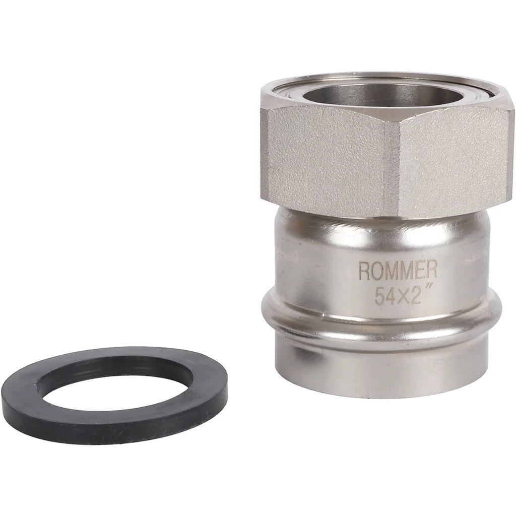 ROMMER RSS-0026-000542 ROMMER Переходник с накидной гайкой-ВР, 54х2, из нержавеющей стали прессовой ROMMER RSS-0026-000542 ROMMER Переходник с накидной гайкой-ВР, 54х2, из нержавеющей стали прессовой