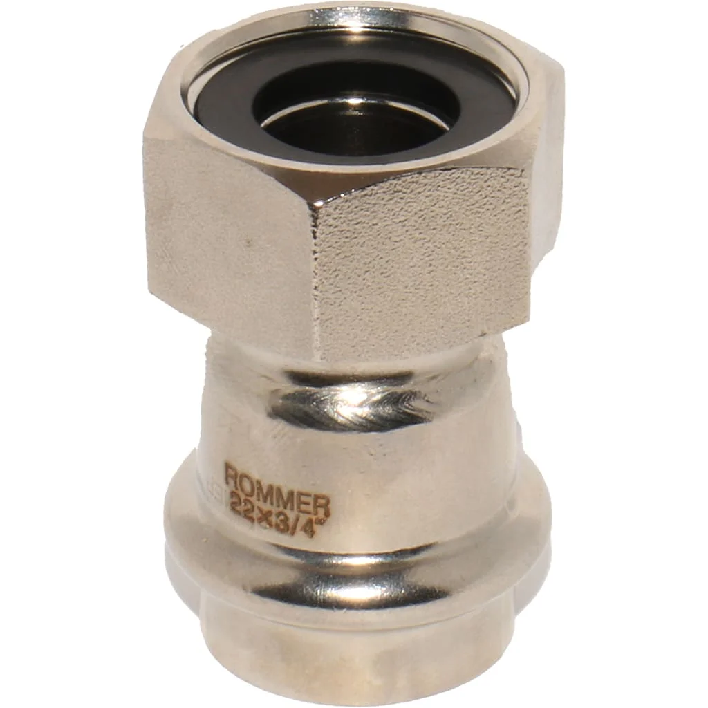 ROMMER RSS-0026-002234 ROMMER Переходник с накидной гайкой-ВР, 22х3/4, из нержавеющей стали прессовой