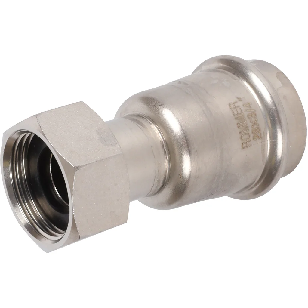 ROMMER RSS-0026-002834 ROMMER Переходник с накидной гайкой-ВР, 28х3/4, из нержавеющей стали прессовой ROMMER RSS-0026-002834 ROMMER Переходник с накидной гайкой-ВР, 28х3/4, из нержавеющей стали прессовой