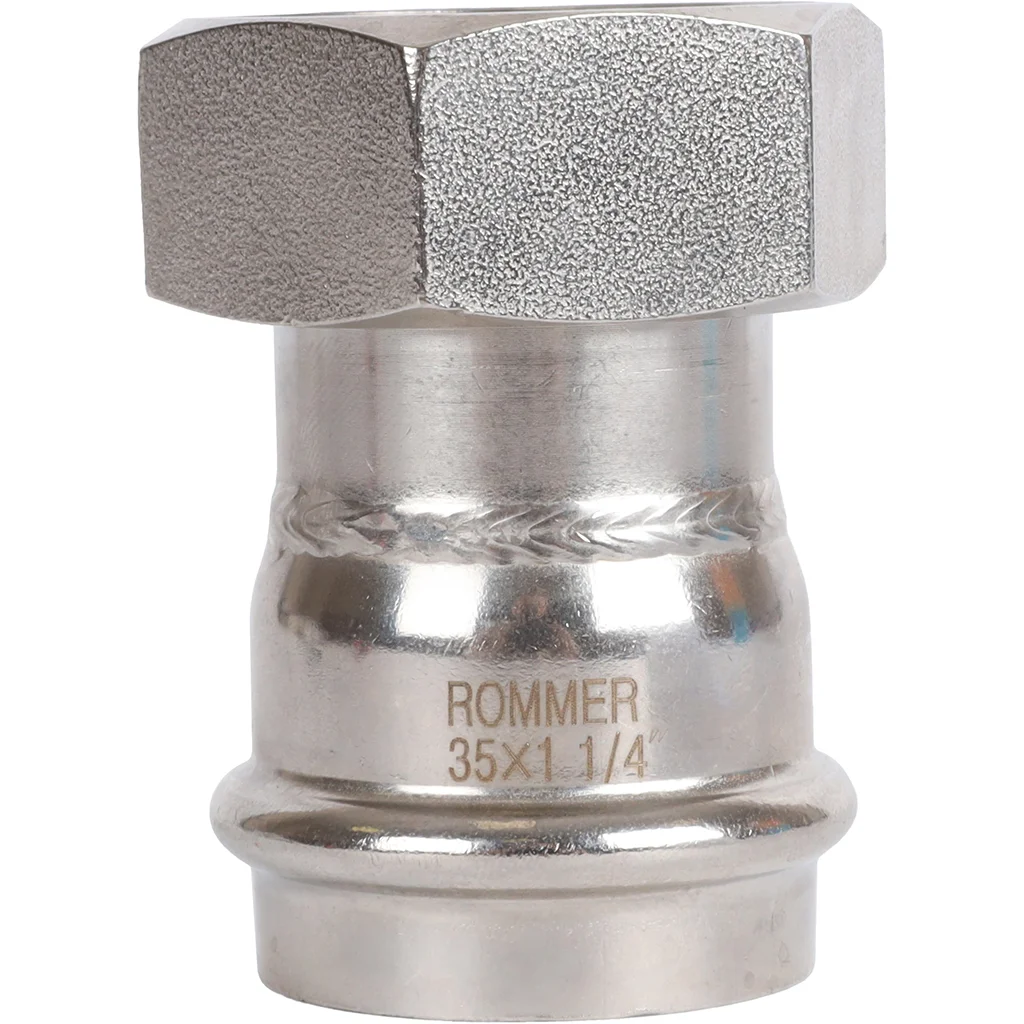 ROMMER RSS-0026-035114 ROMMER Переходник с накидной гайкой-ВР, 35х1 1/4, из нержавеющей стали прессовой ROMMER RSS-0026-035114 ROMMER Переходник с накидной гайкой-ВР, 35х1 1/4, из нержавеющей стали прессовой