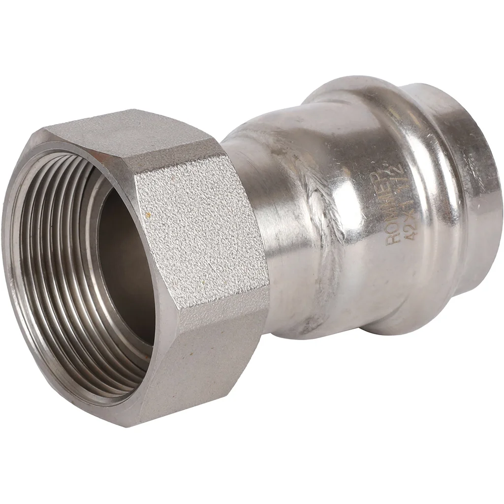 ROMMER RSS-0026-042112 ROMMER Переходник с накидной гайкой-ВР, 42х1 1/2, из нержавеющей стали прессовой ROMMER RSS-0026-042112 ROMMER Переходник с накидной гайкой-ВР, 42х1 1/2, из нержавеющей стали прессовой