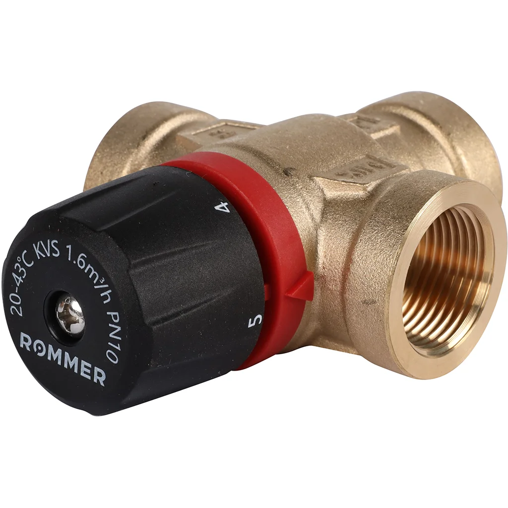 ROMMER RVM-0111-164320 Термостатический смесительный клапан для систем отопления и ГВС 3/4 ВР 20-43°С KV 1,6 (боковое смешивание) ROMMER RVM-0111-164320 Термостатический смесительный клапан для систем отопления и ГВС 3/4 ВР 20-43°С KV 1,6 (боковое смешивание)