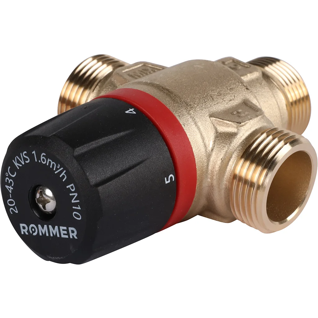 ROMMER RVM-0121-164320 Термостатический смесительный клапан для систем отопления и ГВС 3/4 НР 20-43°С KV 1,6 (боковое смешивание) ROMMER RVM-0121-164320 Термостатический смесительный клапан для систем отопления и ГВС 3/4 НР 20-43°С KV 1,6 (боковое смешивание)